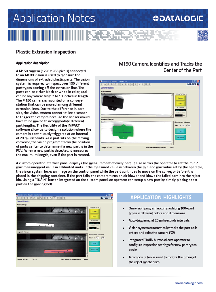 Application Notes - Plastic extrusion